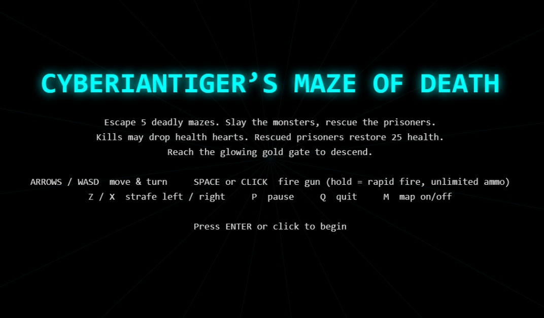 Cyberian Tiger's Maze of Death